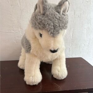 Gray and White Plush Husky Toy Ty vintage